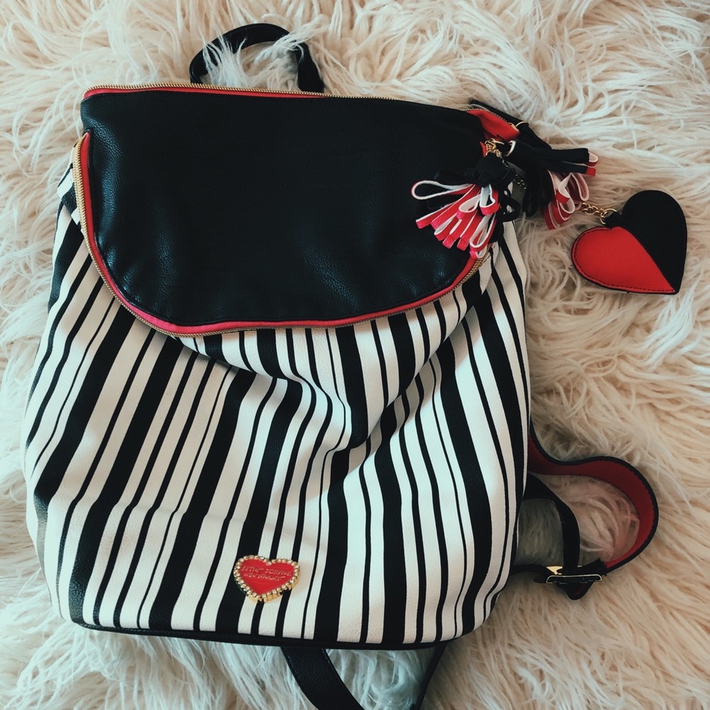 Betsey Johnson stripe backpack